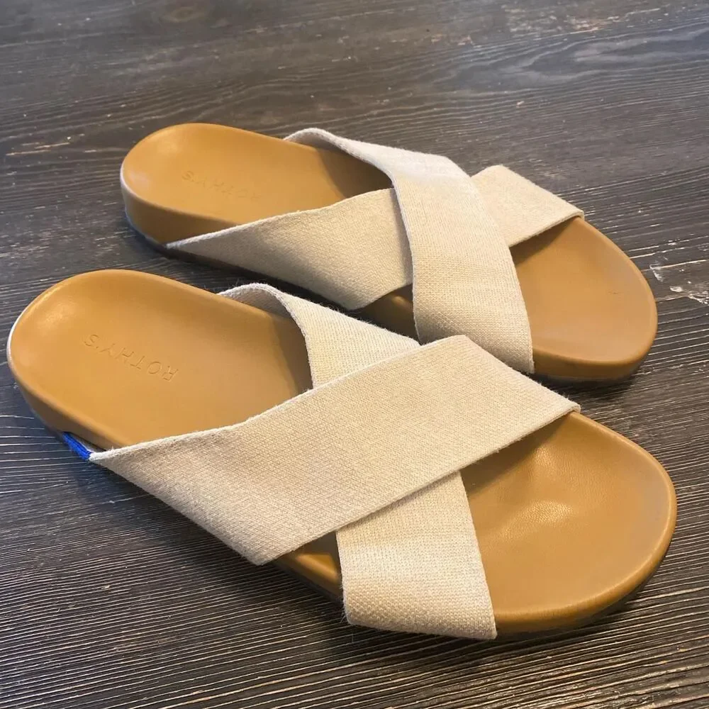 Rothy-s Women's Cream and Tan Sandals